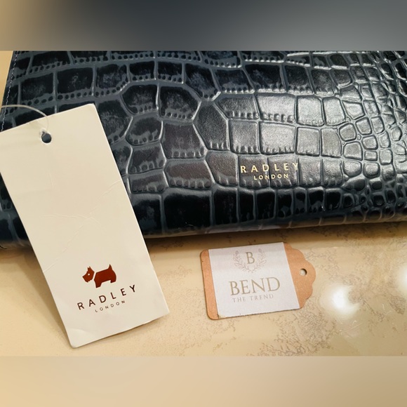 RADLEY LONDON CHARCOAL  CROCO EMBOSSED LEATHER LIVERPOOL STREET WALLET NWT !! - Picture 8 of 9